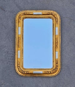 Large and rare Biedermeier Gilt Wood Faceted Mirror, Austria cca. 1840s