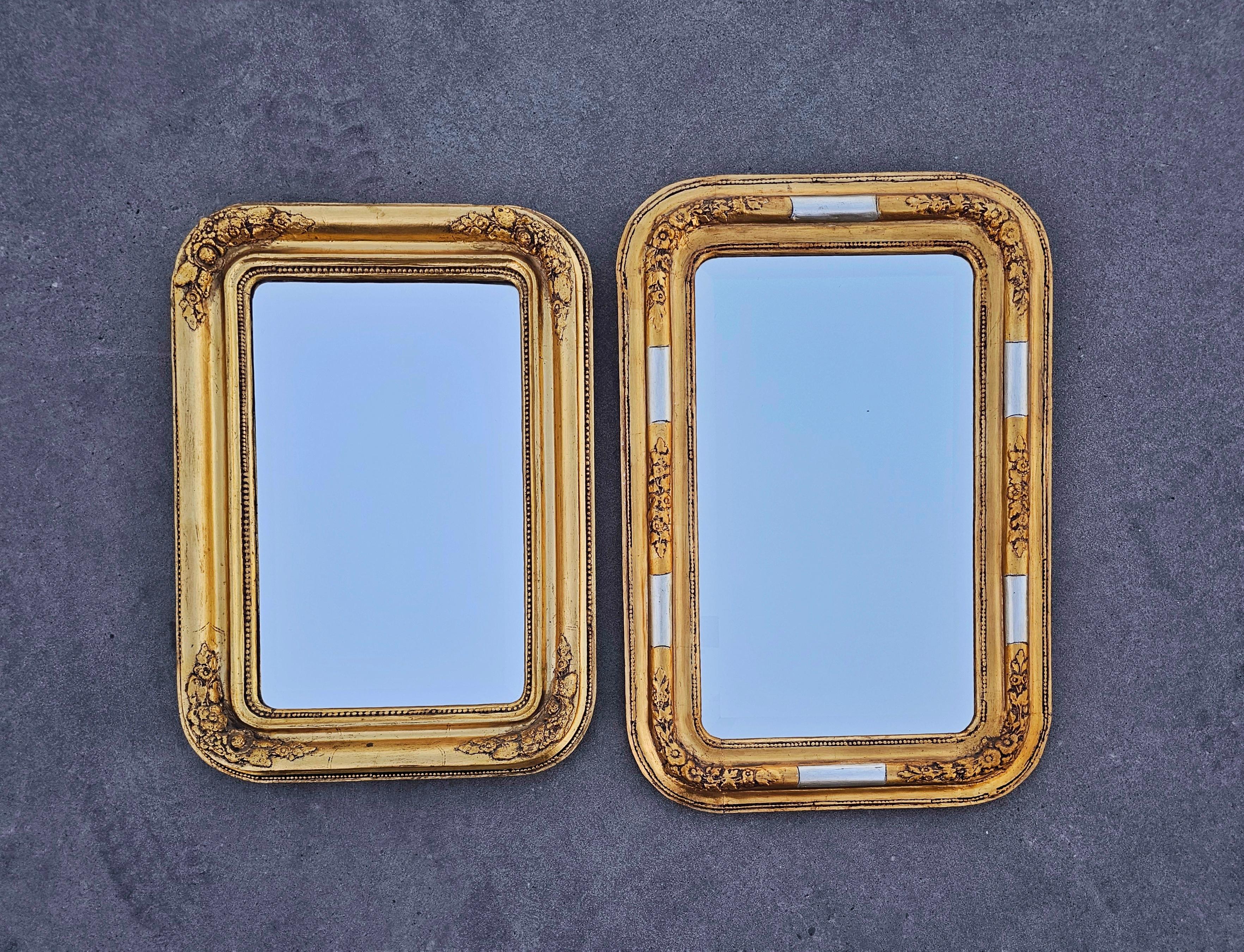 In this listing you will find a gorgeous, large and rare Biedermeier Mirror with gilt wood frame and faceted mirror glass. It features a rectangular shape with rounded corners and floral decorative carvings. The mirror is faceted. Made in Austria