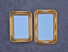 Large and rare Biedermeier Gilt Wood Faceted Mirror, Austria cca. 1840s