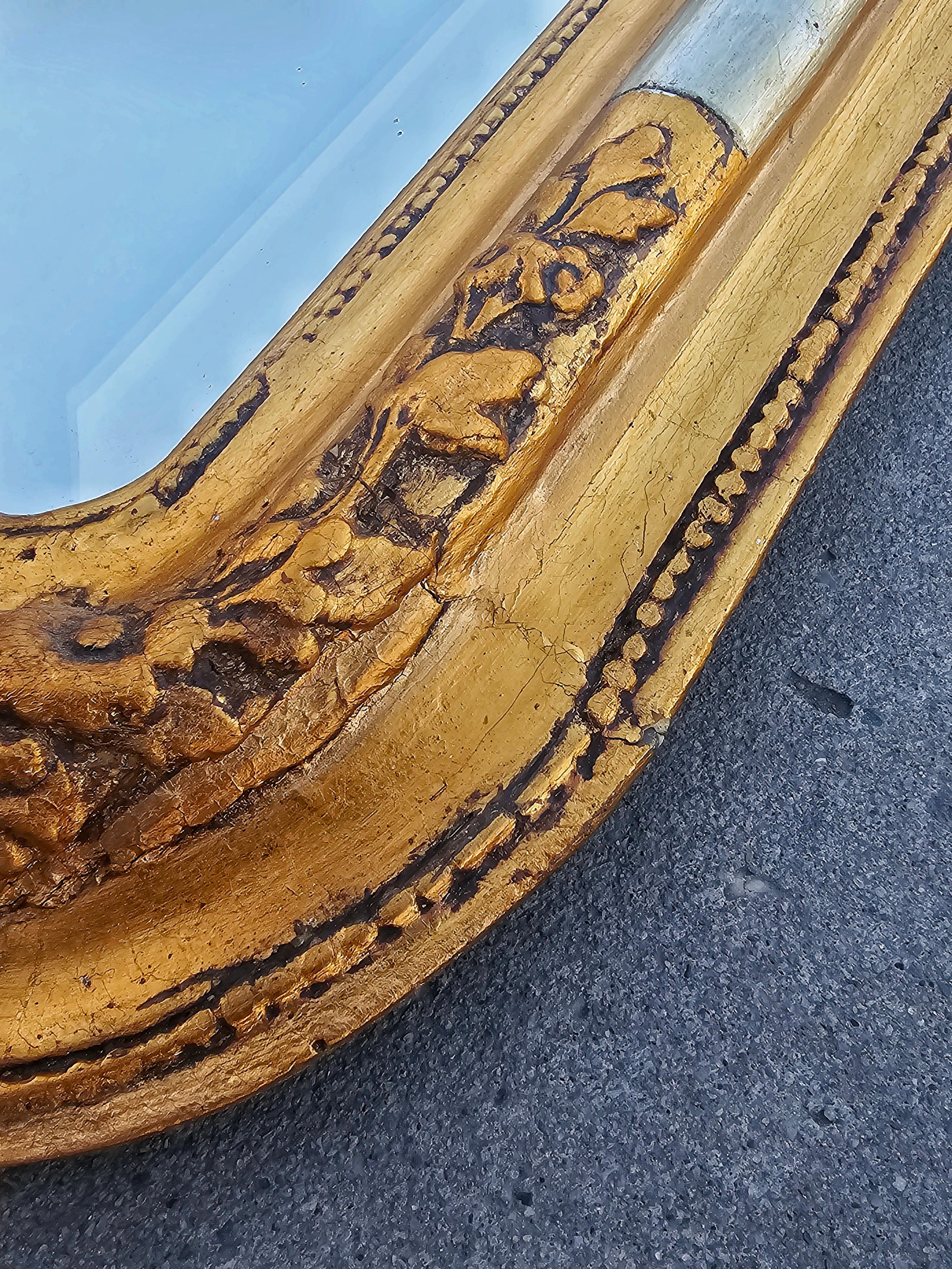 Large and rare Biedermeier Gilt Wood Faceted Mirror, Austria cca. 1840s For Sale 1