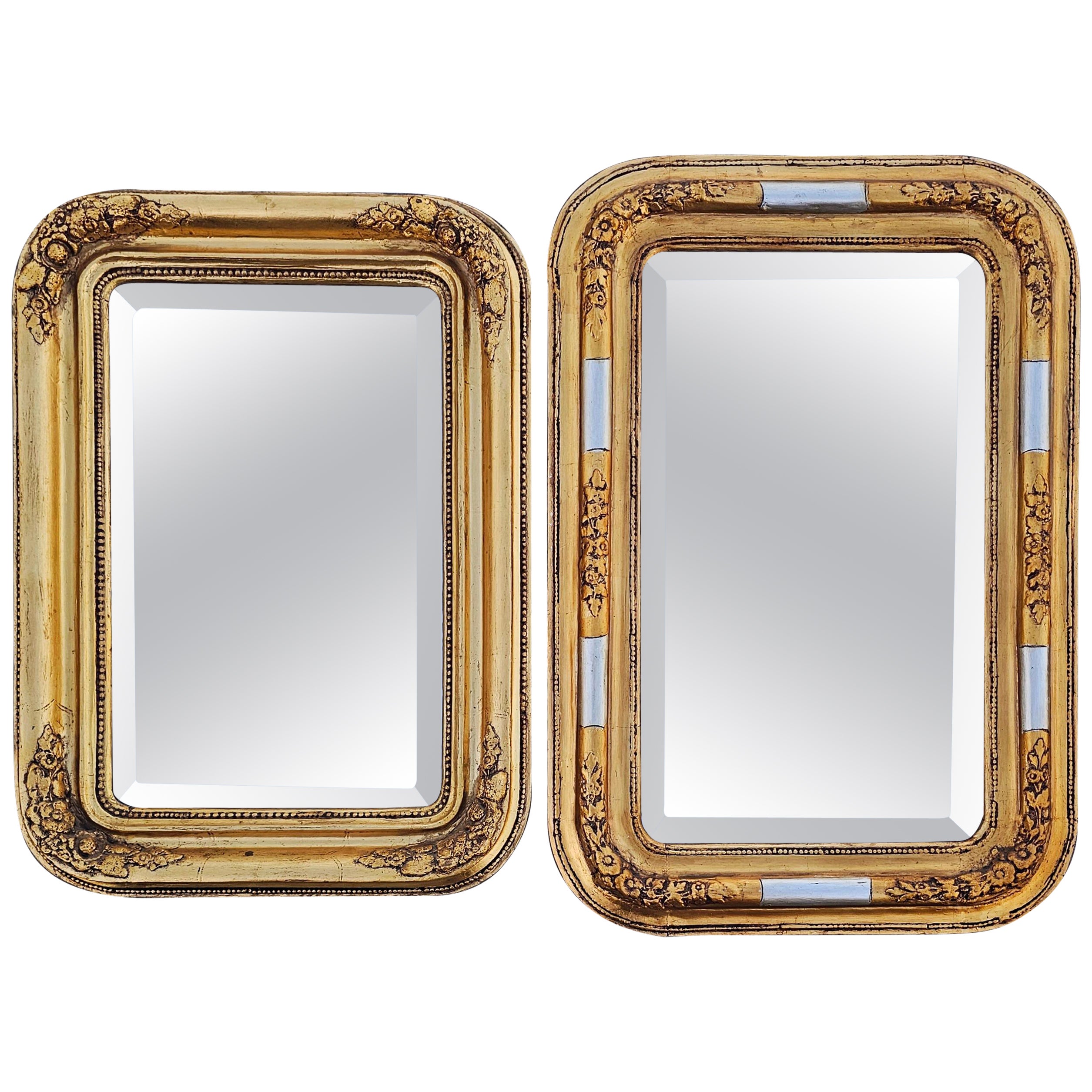 Grand et rare miroir à facettes en bois doré Biedermeier, Autriche vers 1840