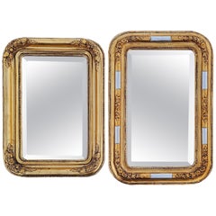 Grand et rare miroir à facettes en bois doré Biedermeier, Autriche vers 1840