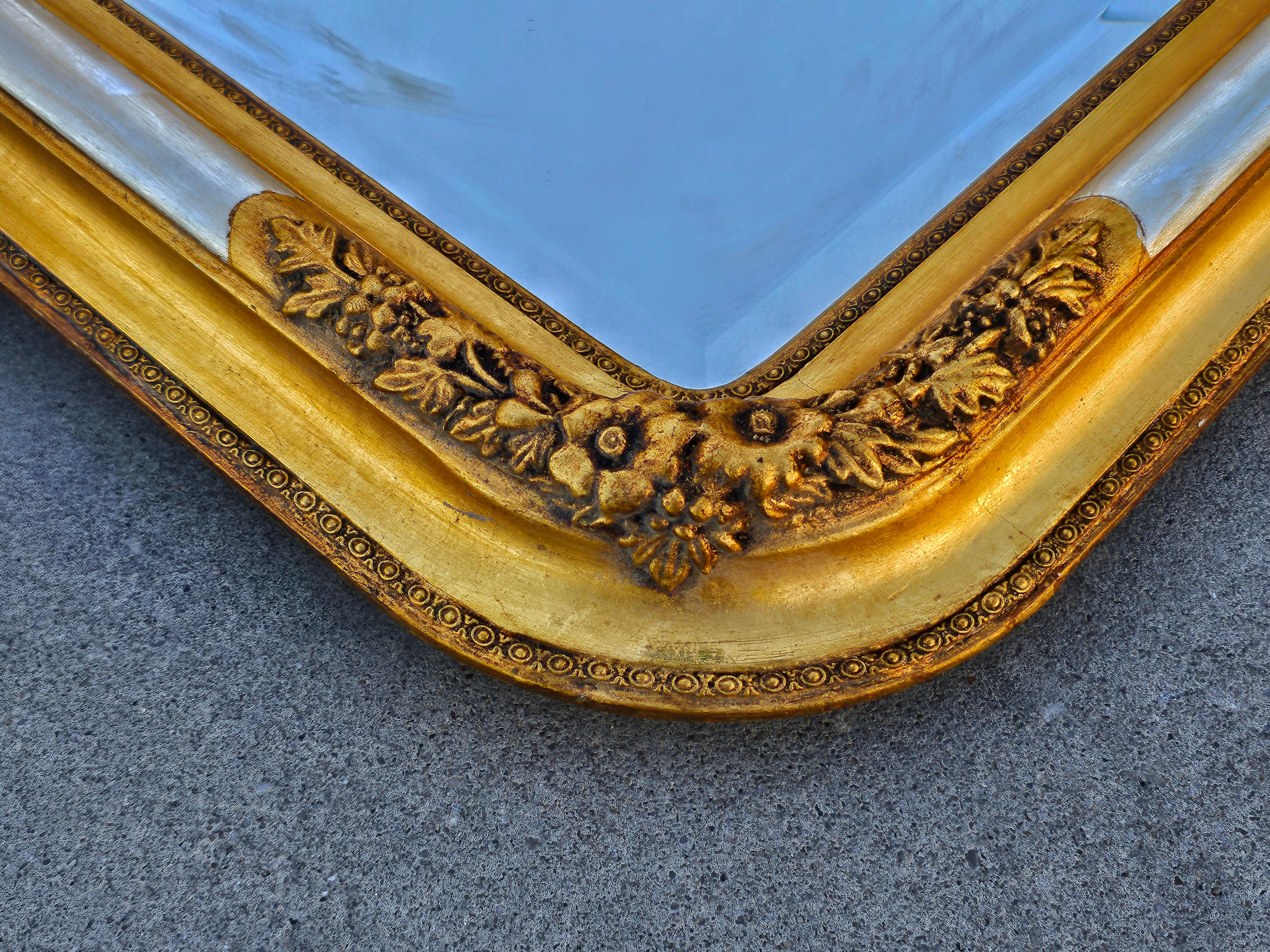 Mid-19th Century Large and rare Biedermeier Gold Plated Mirror, Austria cca. 1840s