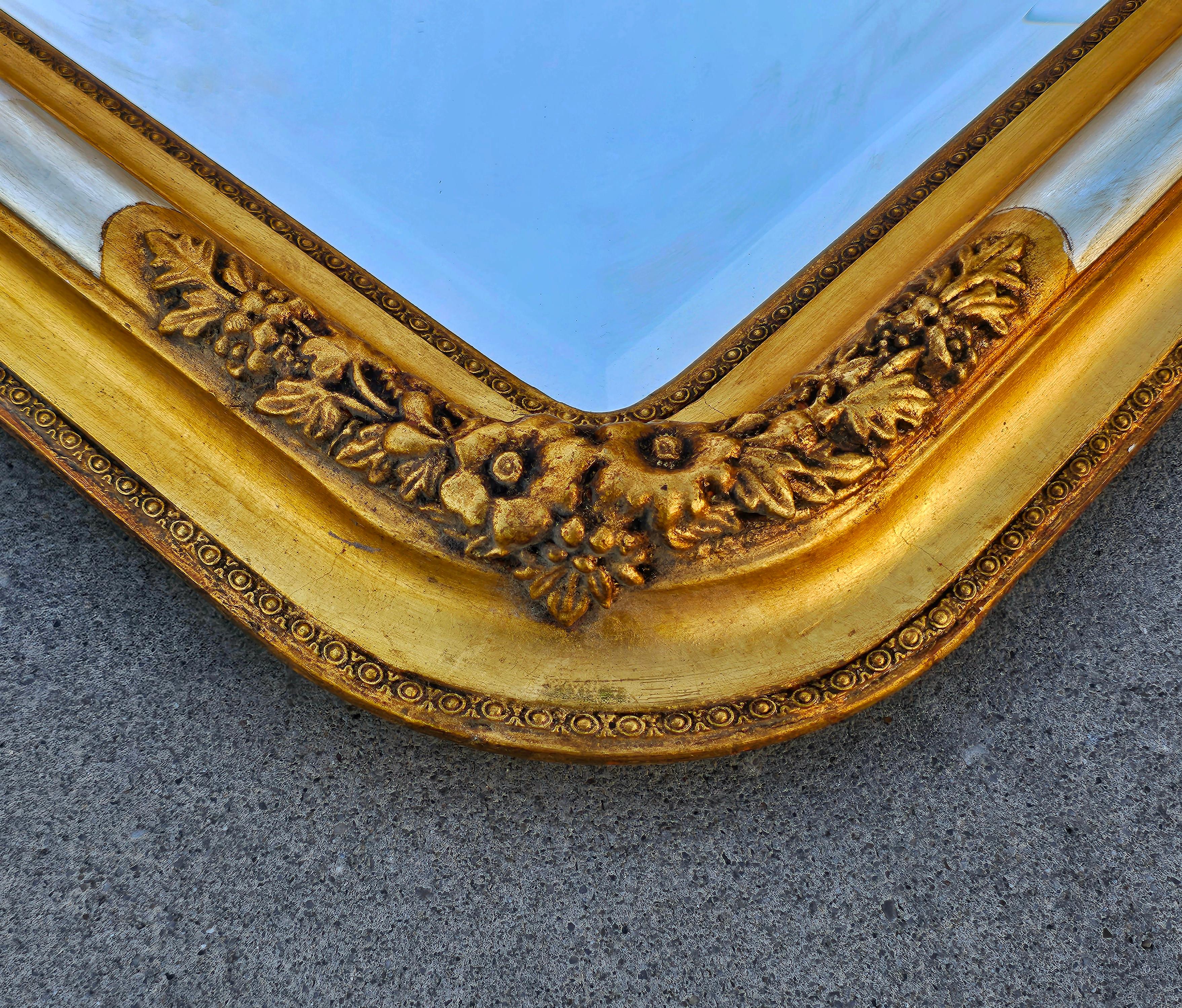 Wood Large and rare Biedermeier Gold Plated Mirror, Austria cca. 1840s