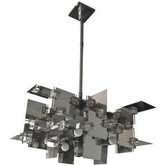 Large and Rare Chandelier Designed by Gaetano Sciolari