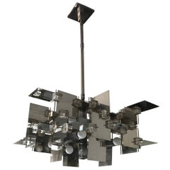 Large and Rare Chandelier Designed by Gaetano Sciolari