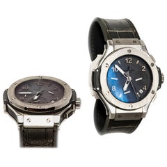 Large and Rare Hublot Iconic Big Bang Matt Earl Grey Steel Wristwatch