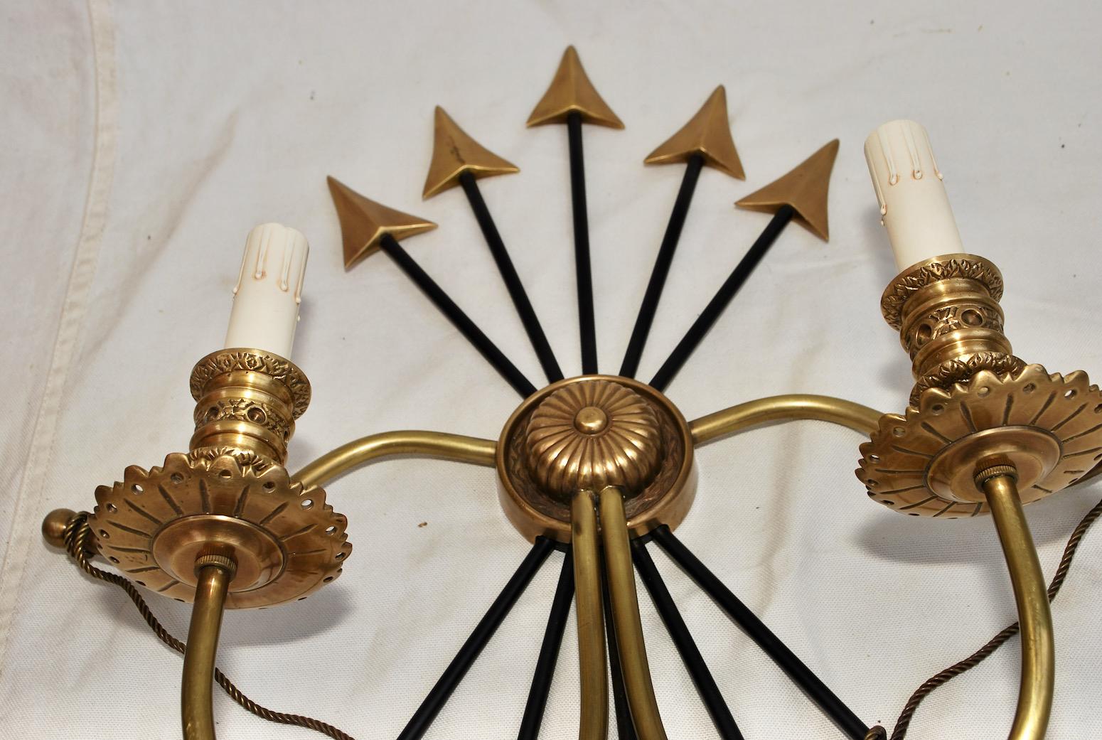 Large and Rare Pair of Empire Sconces In Good Condition In Los Angeles, CA