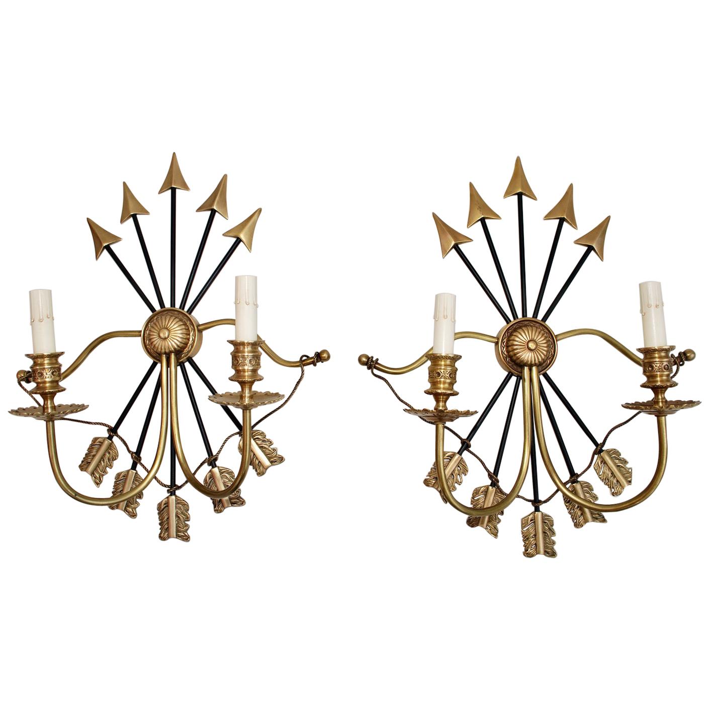 Large and Rare Pair of Empire Sconces