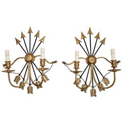 Large and Rare Pair of Empire Sconces