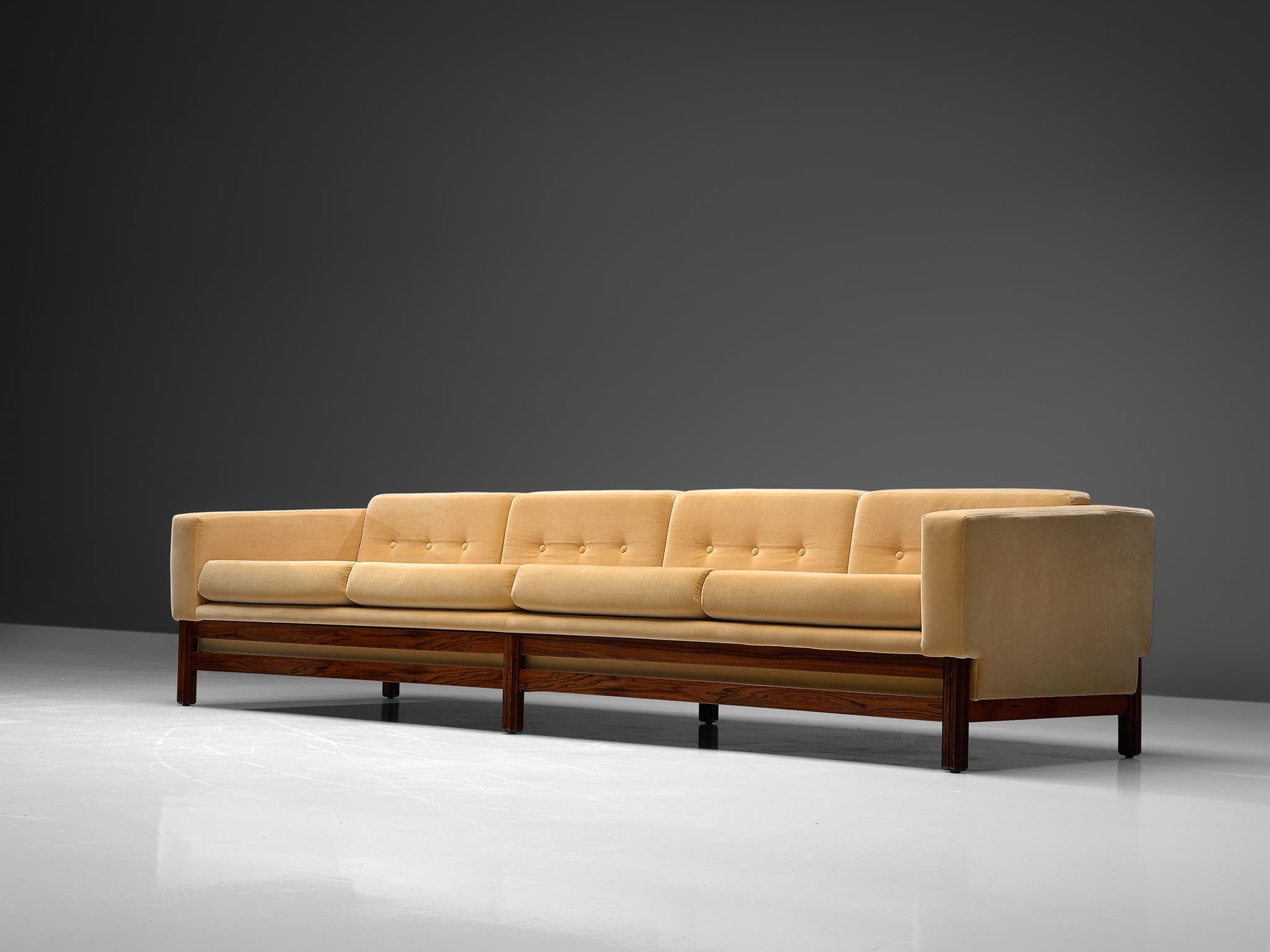 Mid-Century Modern Large and Rare Reupholstered Saporiti Sofa