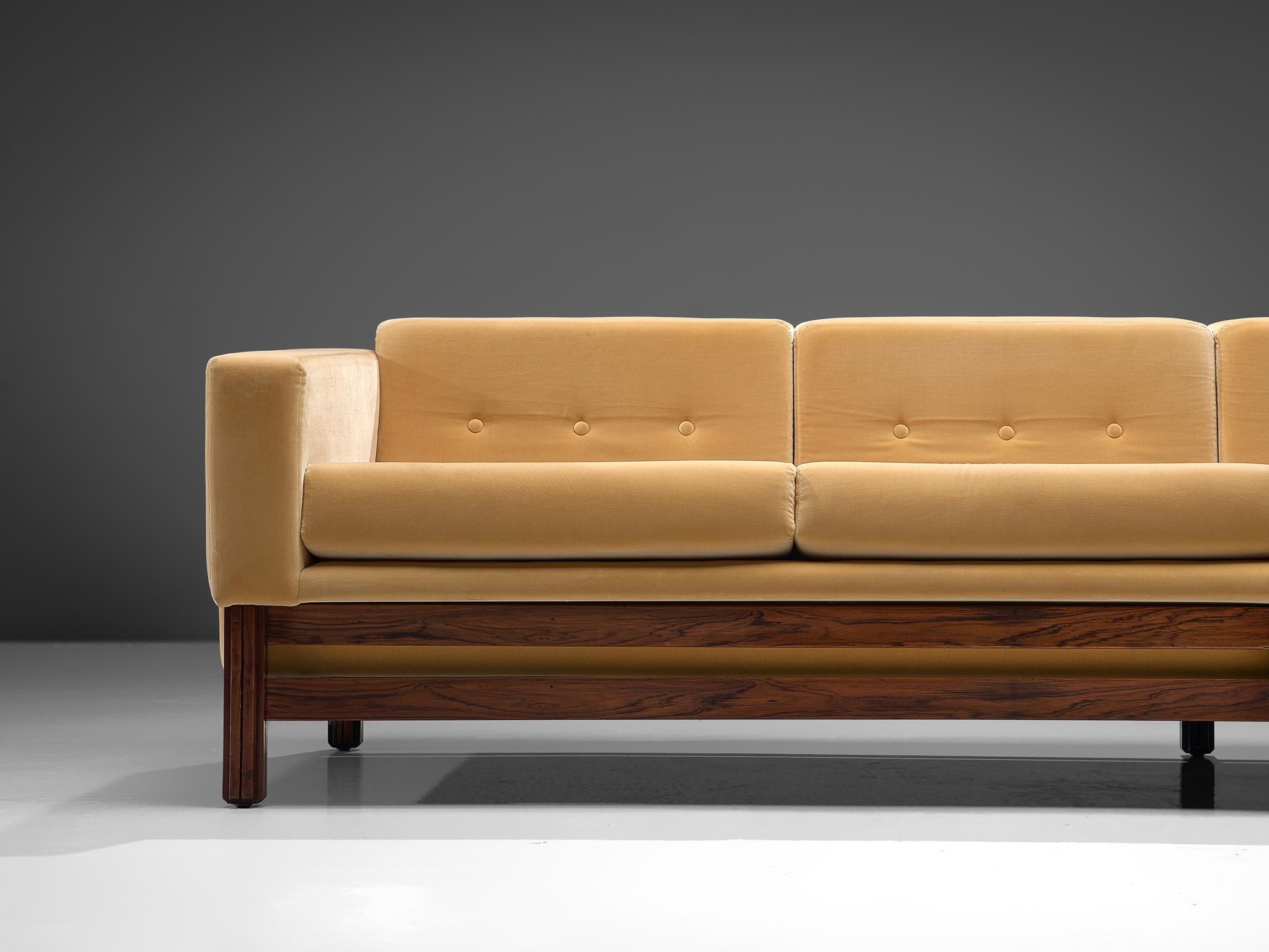 Mid-20th Century Large and Rare Reupholstered Saporiti Sofa
