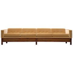 Large and Rare Reupholstered Saporiti Sofa in Rosewood