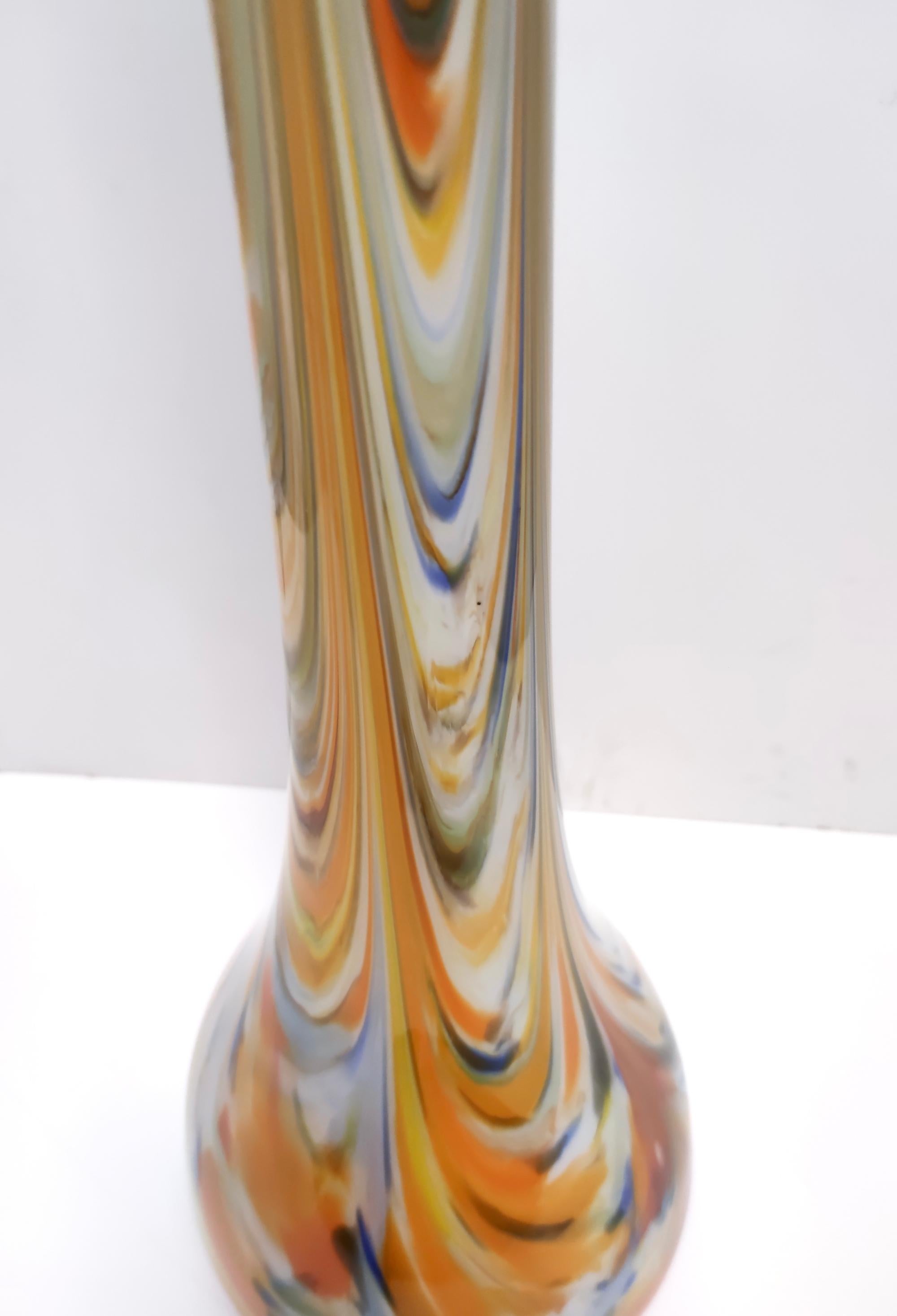 Large and Rare Vintage Orange Fenicio Glass Vase attr. to Fratelli Toso, Italy For Sale 4