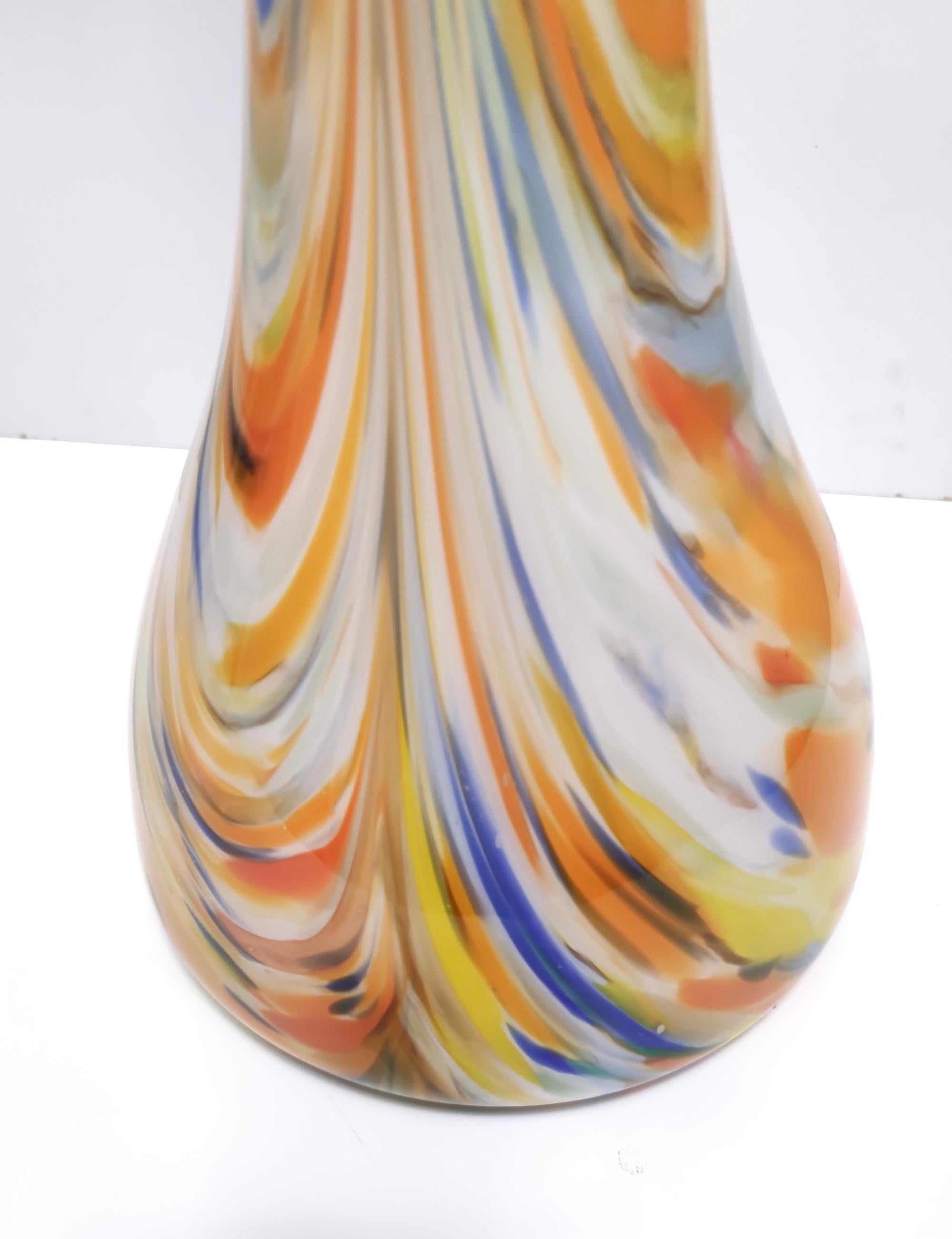 Large and Rare Vintage Orange Fenicio Glass Vase attr. to Fratelli Toso, Italy For Sale 5