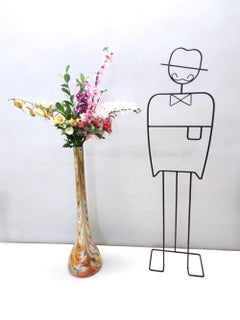 Large and Rare Vintage Orange Fenicio Glass Vase attr. to Fratelli Toso, Italy