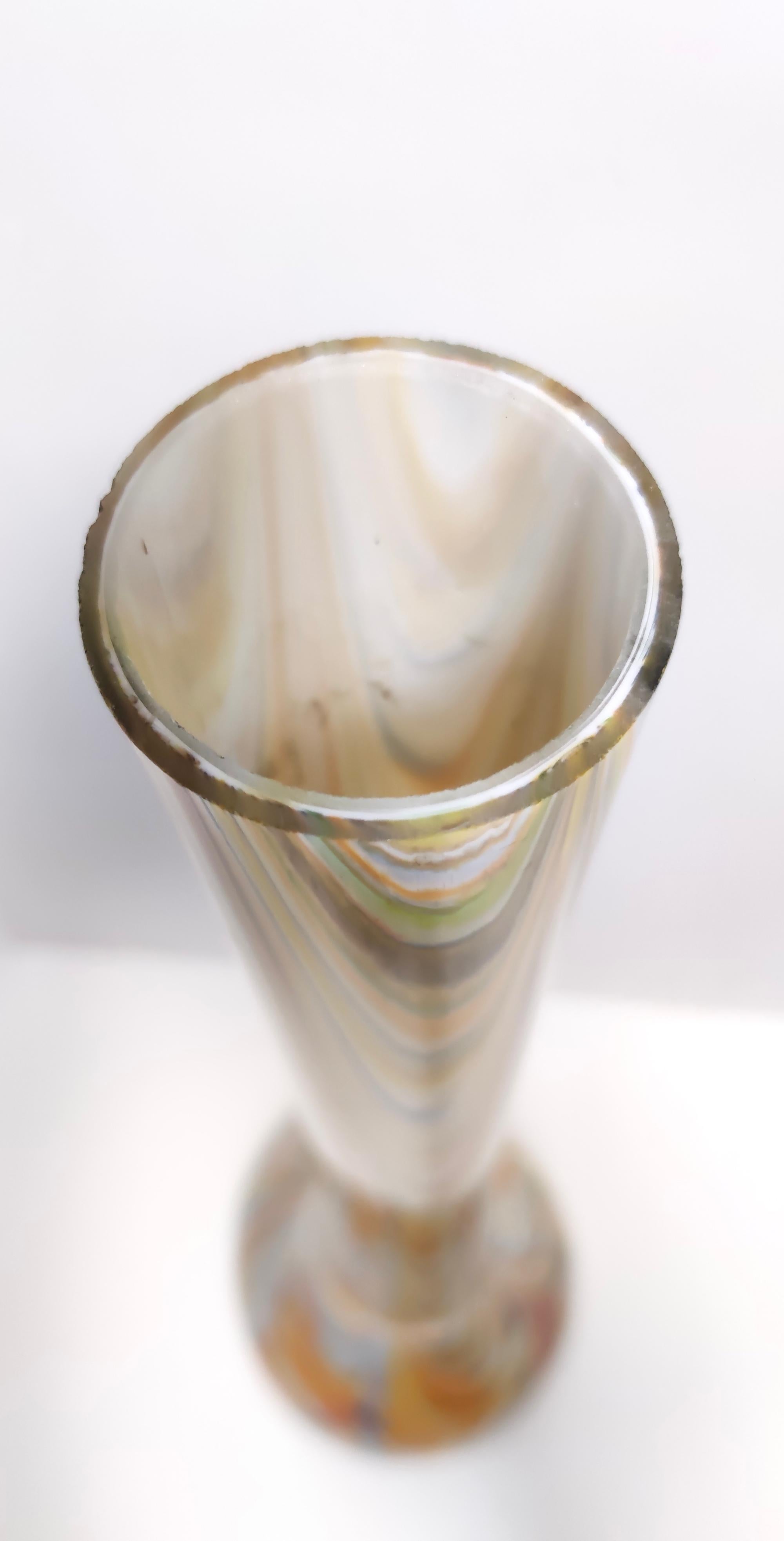 Große und seltene orangefarbene Vintage-Vase aus Fenicio-Glasvase von Fratelli Toso, Italien im Angebot 2