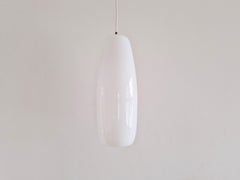 Grande et rare lampe à suspension en verre de Murano blanc de Massimo Vignelli pour Venini