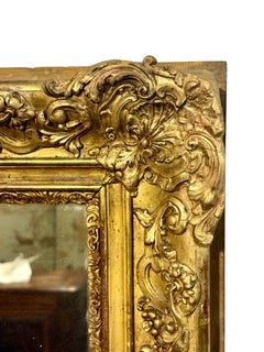Large and Rectangular Giltwood Mirror, France 19th Century