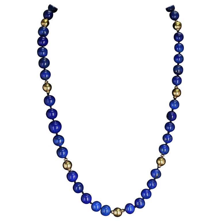 10mm Round Natural Blue Lapis Lazuli Gemstone Beads 19 Beads