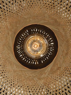 Large and Round Rattan Wall Light