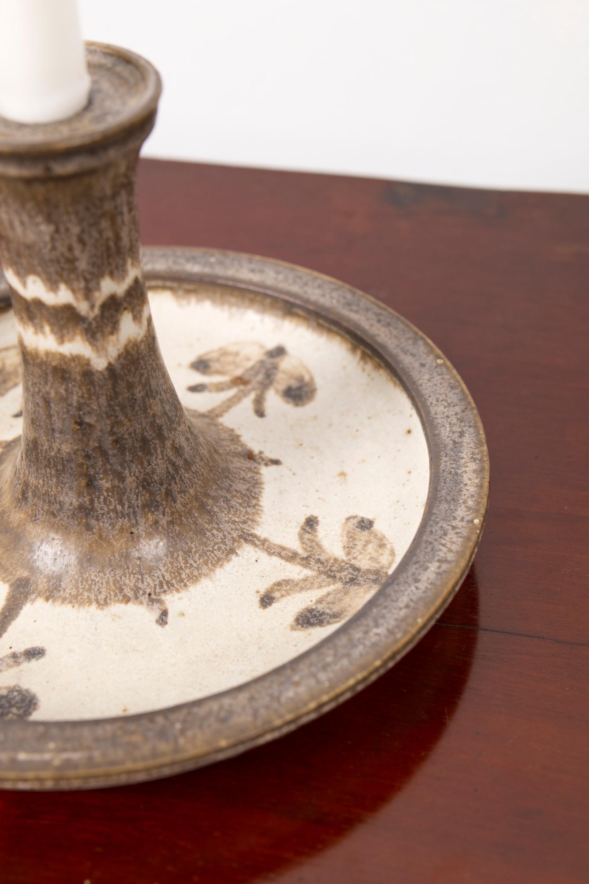 Glazed Large and sculptural Candle Holder/dish by Axella Stentøj, Denmark, 1960s For Sale