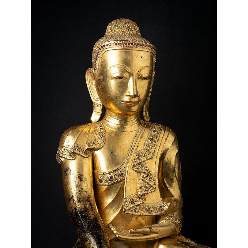 Große und besondere antike burmesische Buddha-Statue aus Burma im Angebot 5