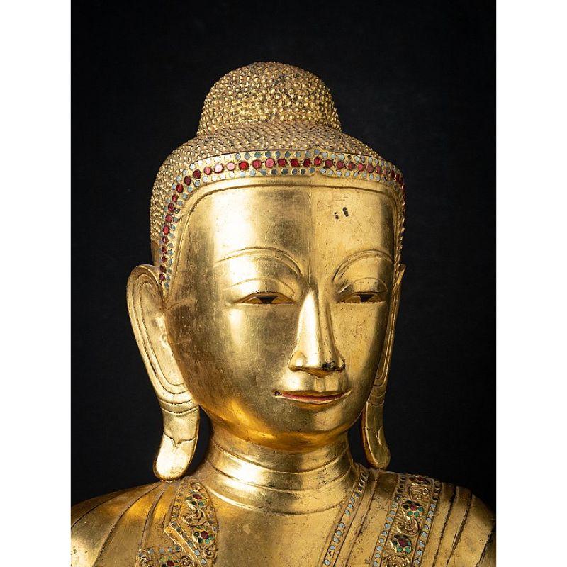Große und besondere antike burmesische Buddha-Statue aus Burma im Angebot 6