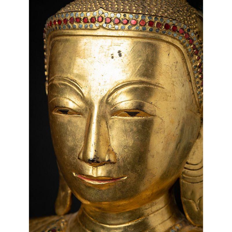 Große und besondere antike burmesische Buddha-Statue aus Burma im Angebot 9