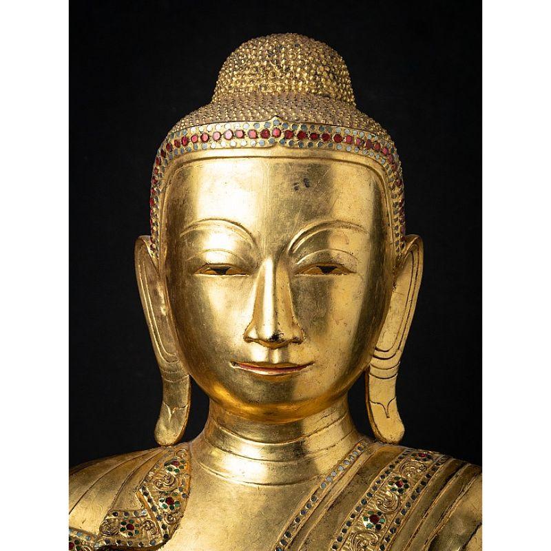 Große und besondere antike burmesische Buddha-Statue aus Burma (Birmanisch) im Angebot