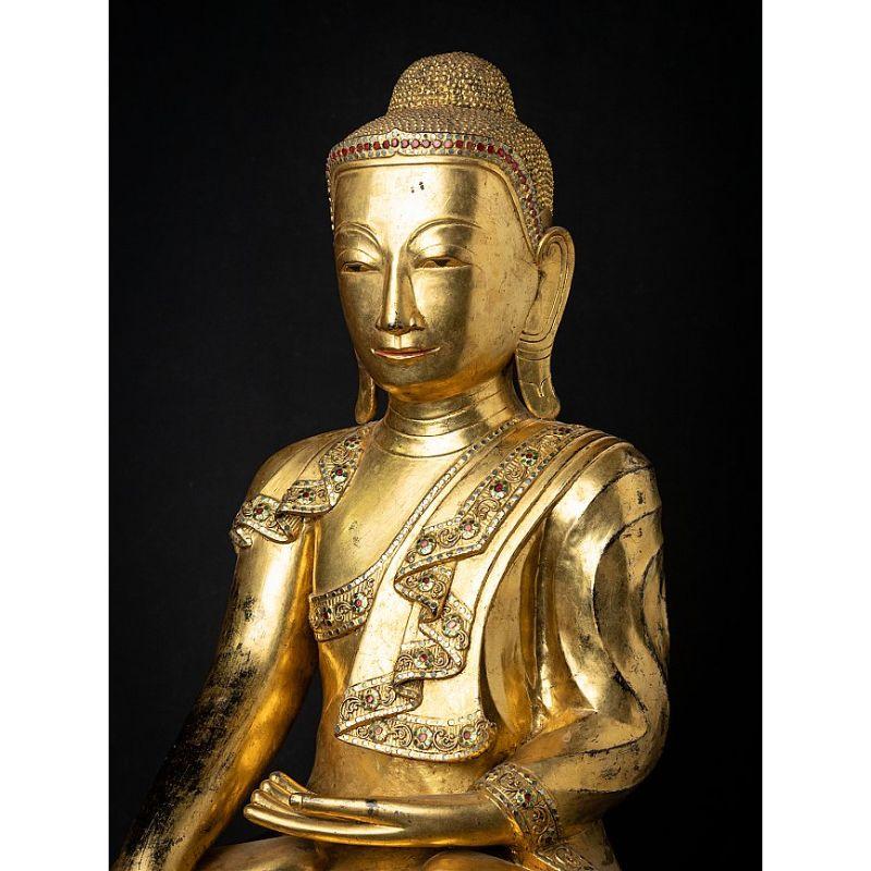 Lacquer Large and Special Antique Burmese Buddha Statue from Burma For Sale
