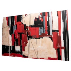Large and Striking Mixed Media Abstract Composition by Teri Stern