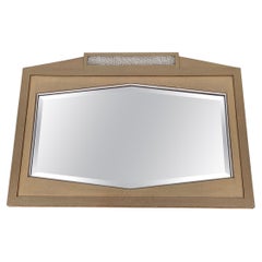 Large and Stylish Art Deco Handcrafted Wooden and Beveled Wall Mirror 