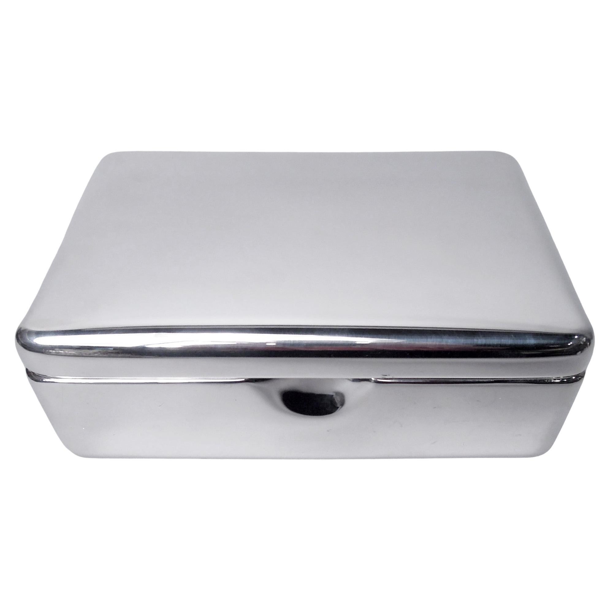 Grande ed elegante scatola italiana moderna in argento sterling in vendita