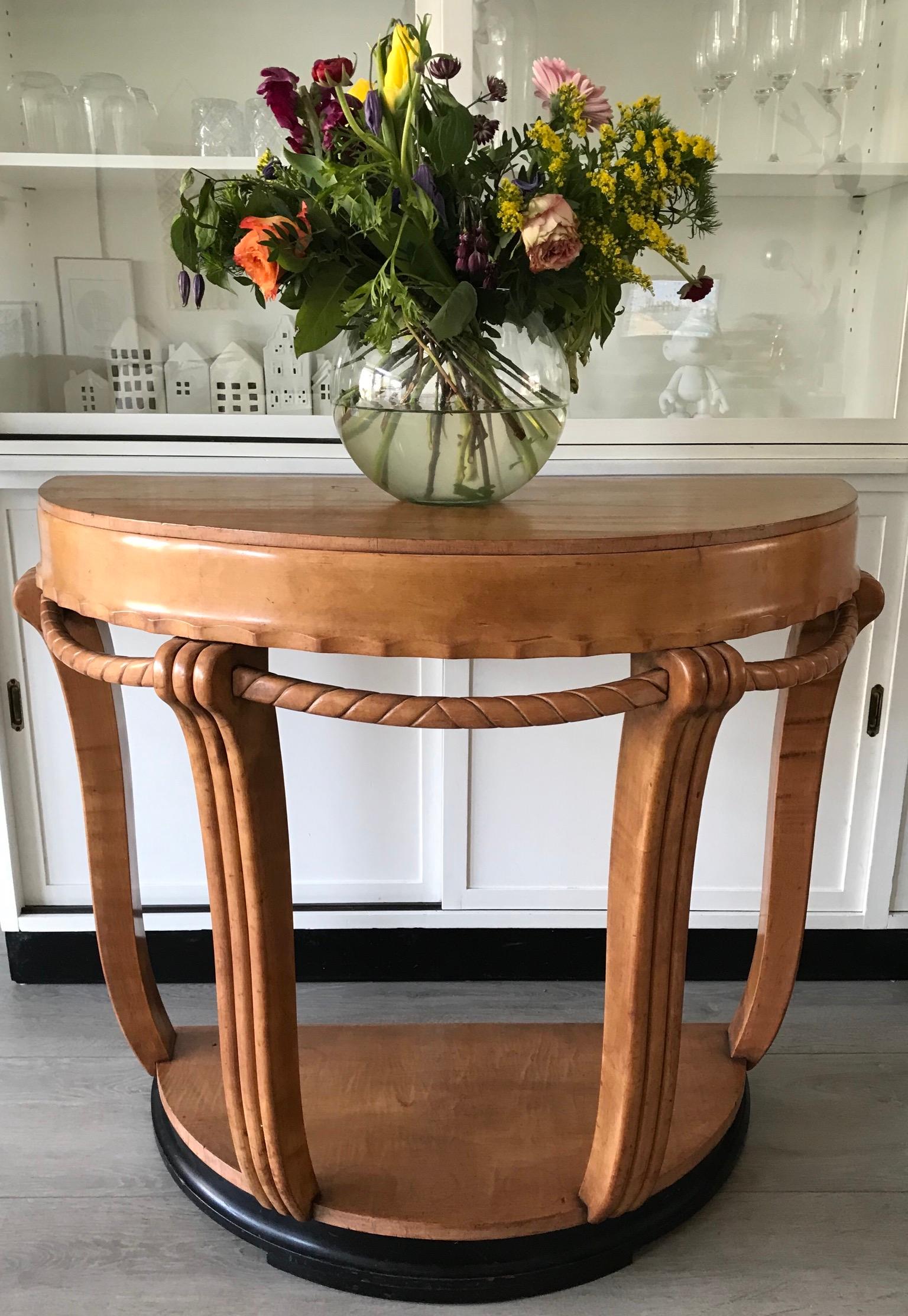 semi circle bedside table