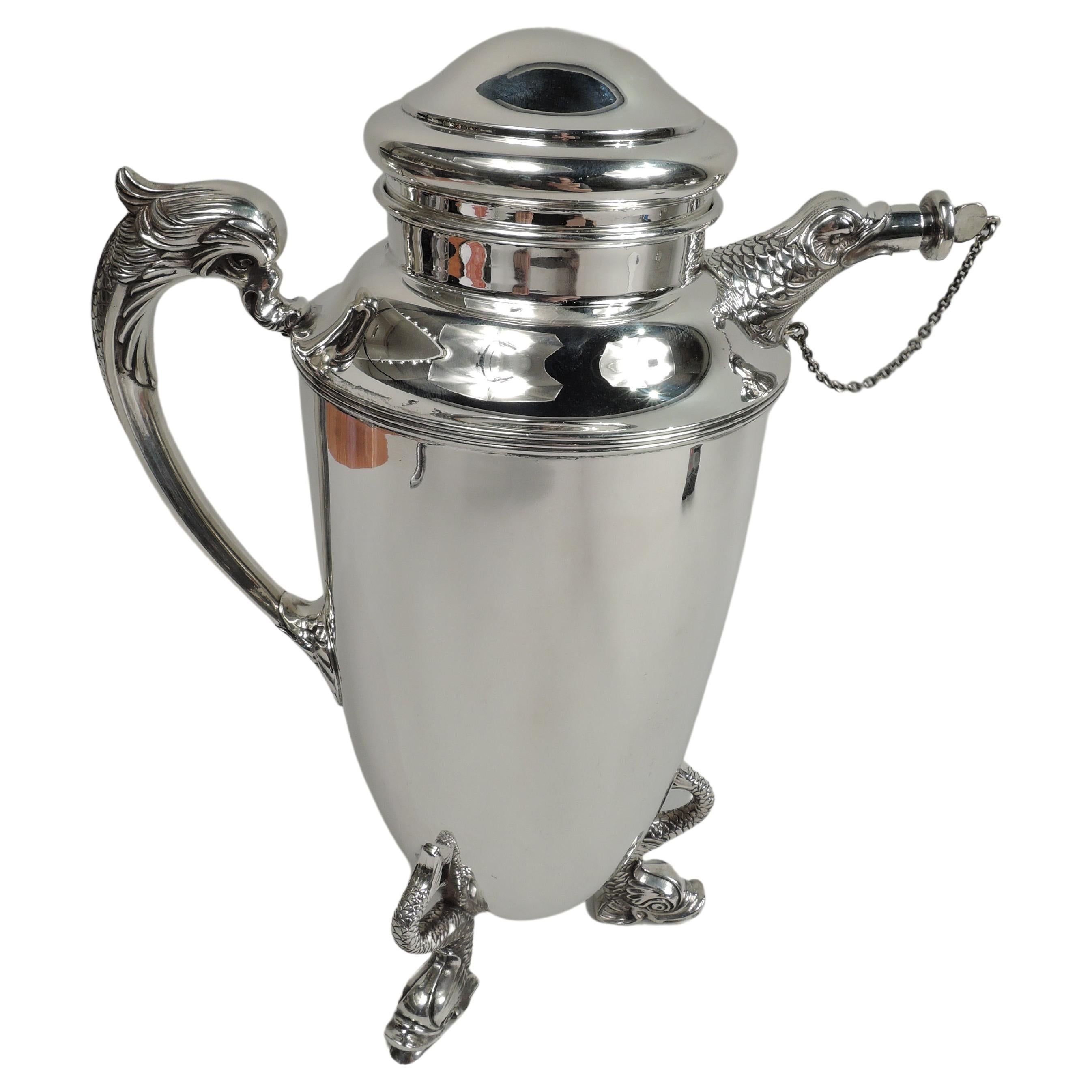 Large and Stylish Tuttle Sterling Silver Cocktail Shaker