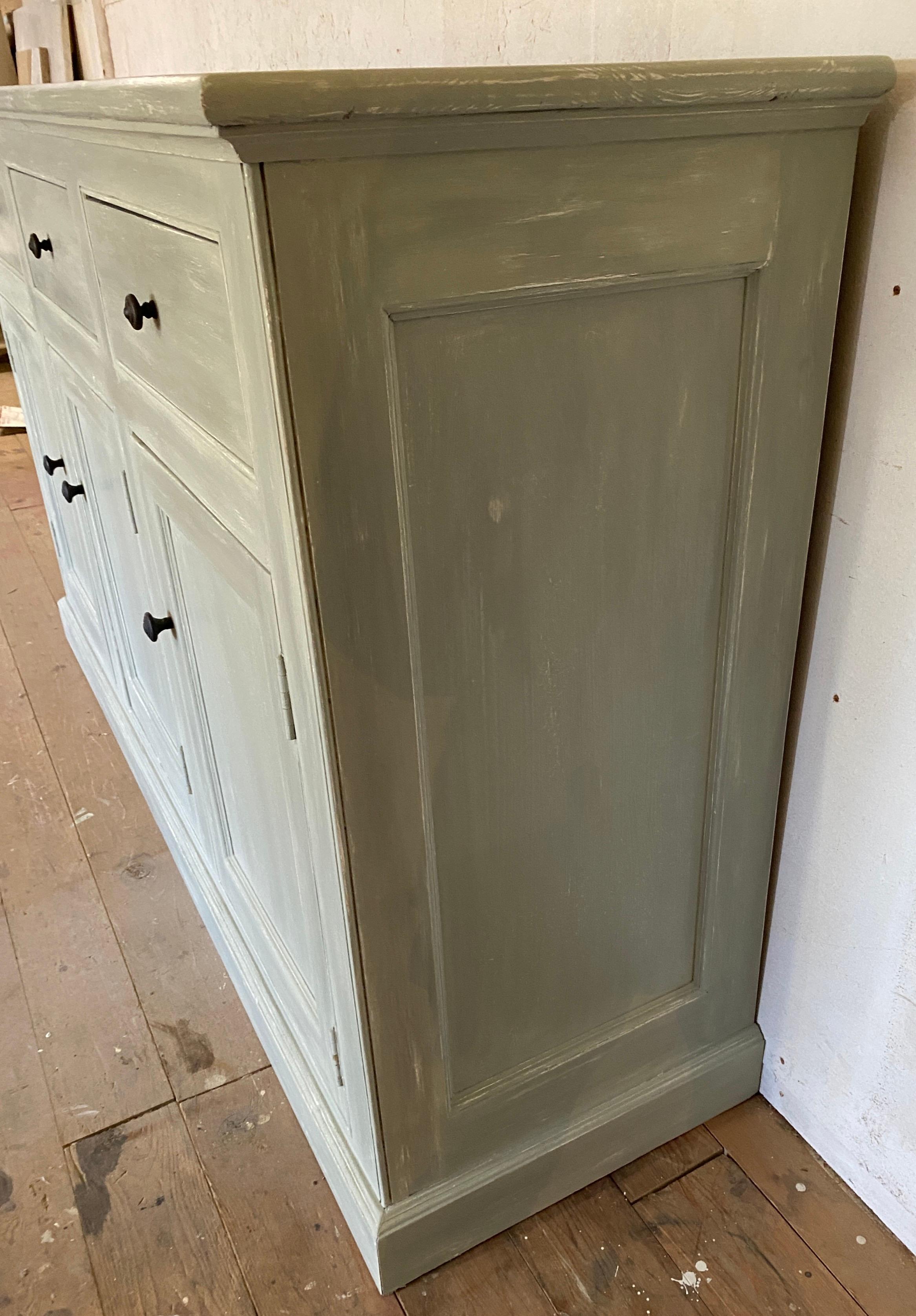 Large and Tall Country Style Kitchen or Dining Room Server Chest In Good Condition For Sale In Sheffield, MA