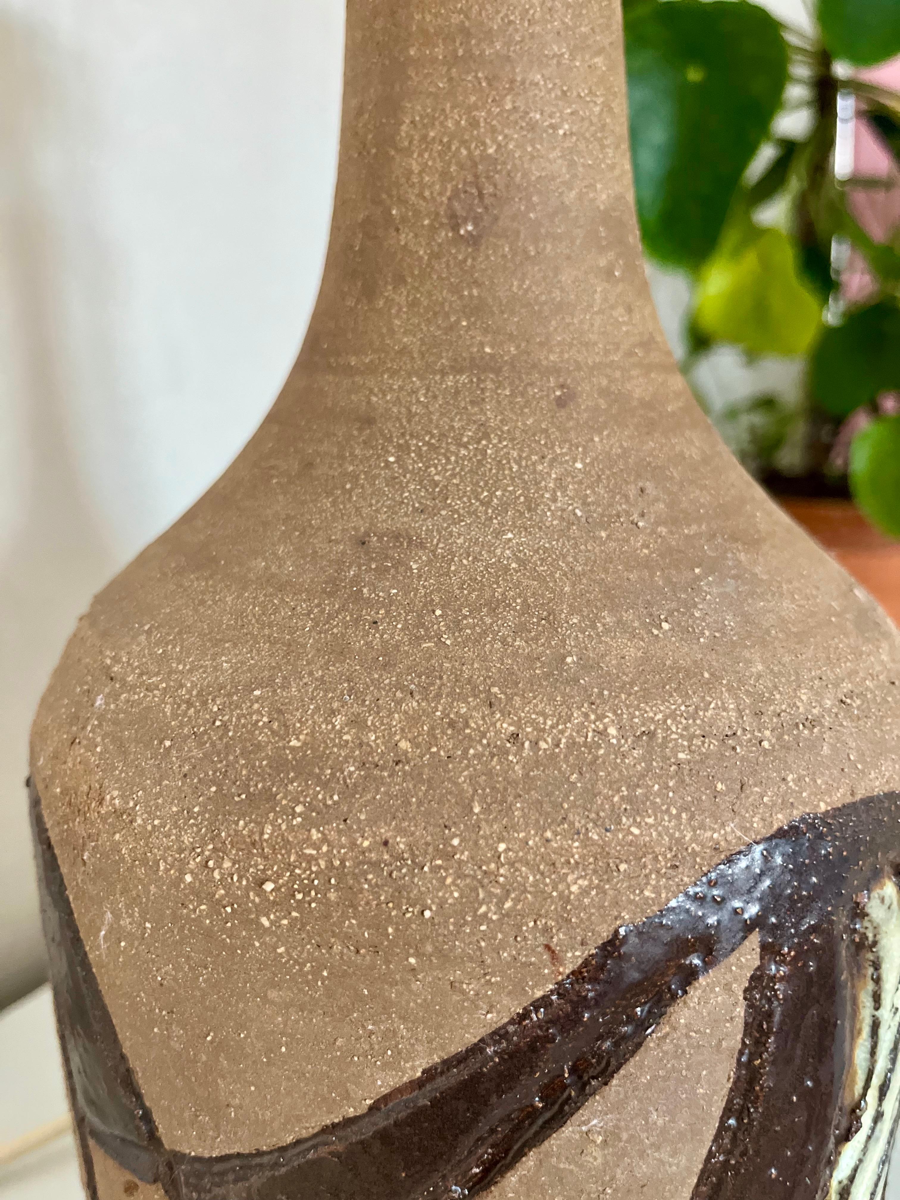 Large and Tall Danish Brutalist Ceramic Table Lamp 1970s For Sale 3
