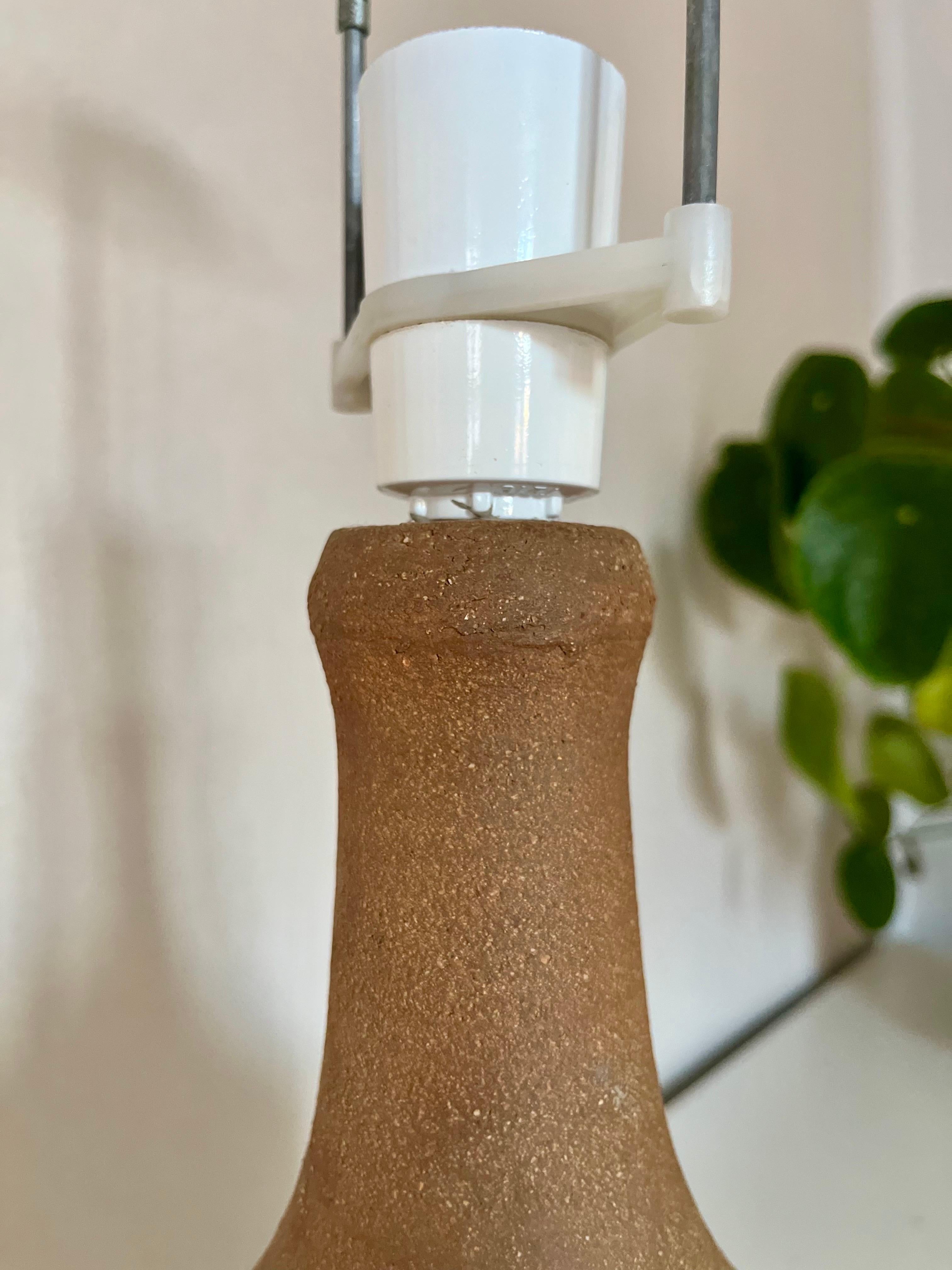 Large and Tall Danish Brutalist Ceramic Table Lamp 1970s For Sale 4