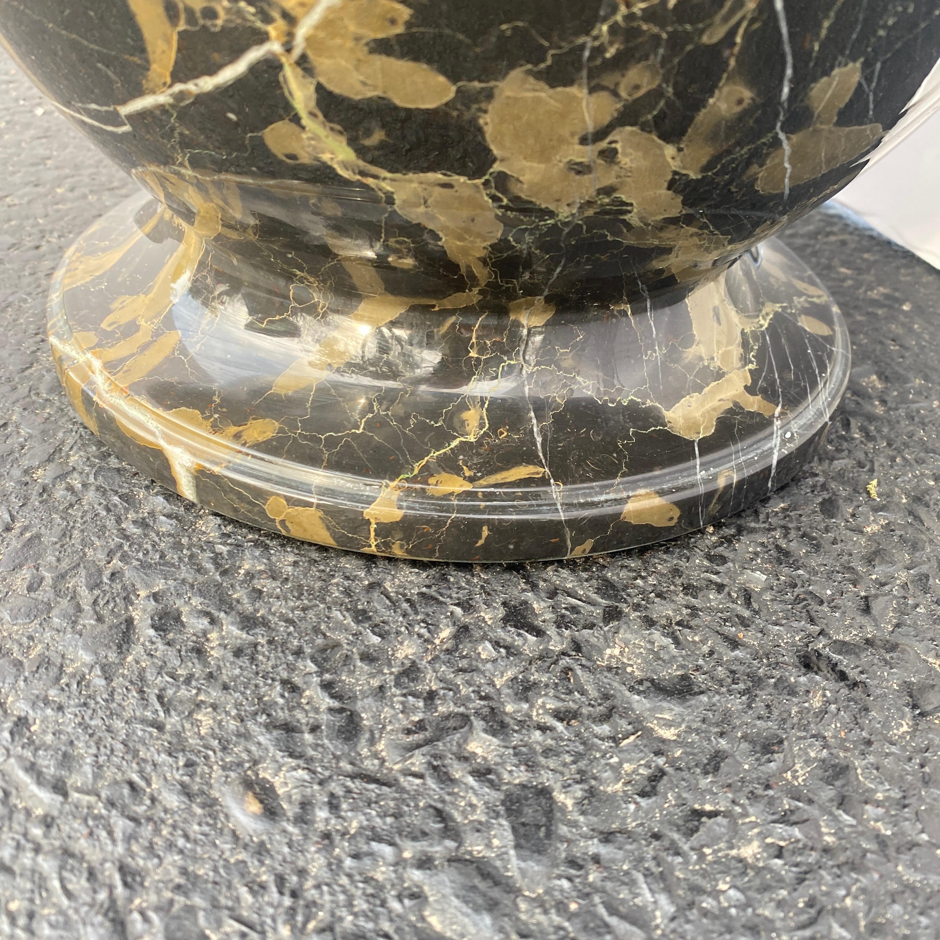 Large and Tall Emperador Marble Urn, Vessel or Floor Vase 4