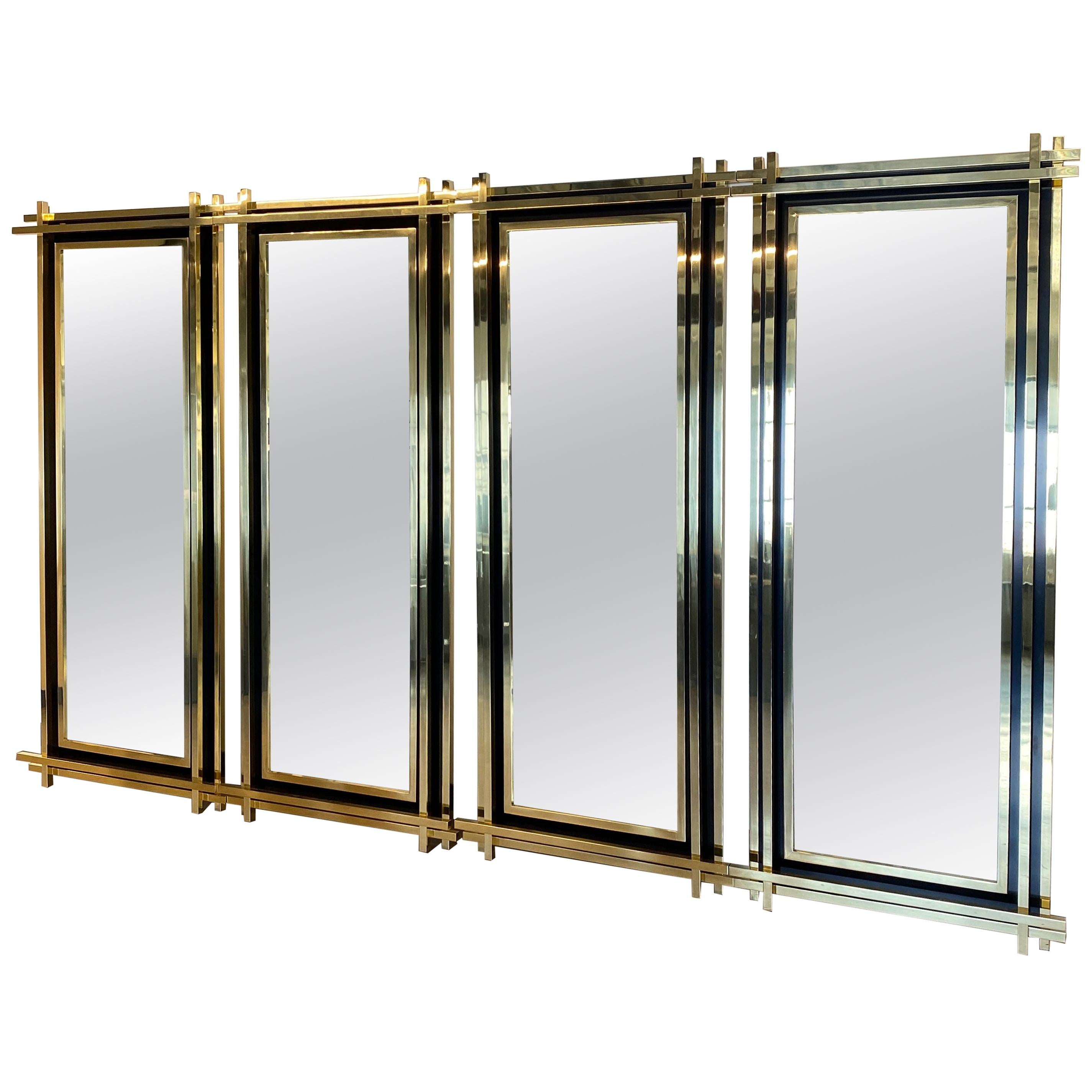 Limited set of 4 custom made full length Mid-Century Modern brass floor mirror, Italy.

The 4 mirrors are made in Italy in 2018 and was a special one of a kind custom made limited edition by the finest Italian designer and craftsmen.

There are