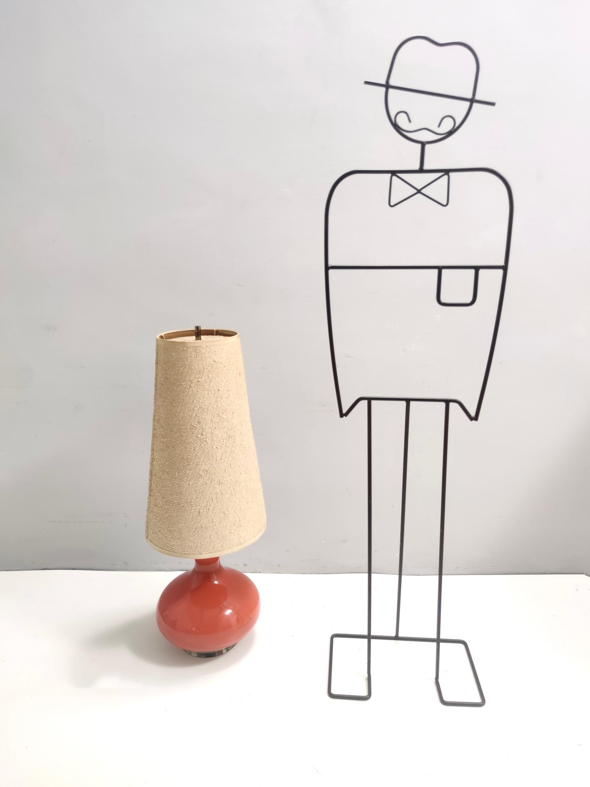 Post-Modern Large and Uncommon Postmodern Orange Table Lamp by Carlo Nason, Murano, Italy For Sale