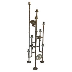 Large and Unique Cast Iron Brutalist Candleholder, Netherlands, 1960s