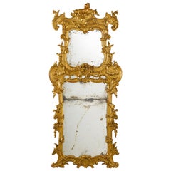 Large and Unusal 18th Century Italian Baroque Pier Mirror