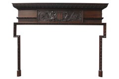 Large and Unusual Antique Late Victorian Carved Oak Fireplace Surround