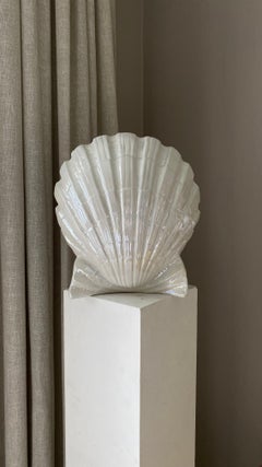 Large and unusual ceramic table lamp in the shape of a seashell