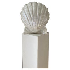 Large and unusual ceramic table lamp in the shape of a seashell