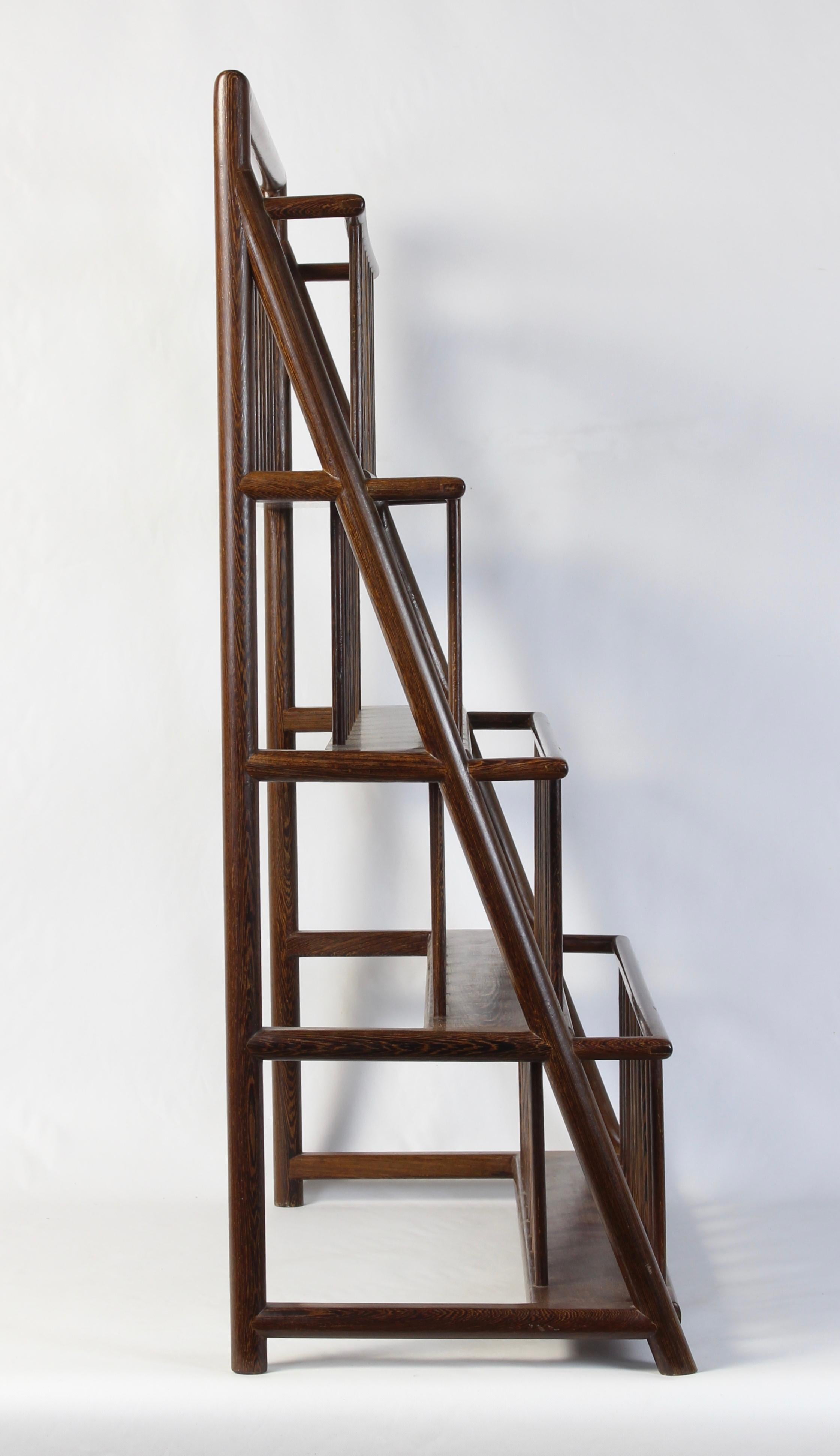 Wenge Large and Unusual Mid-20th Century Magazine Rack