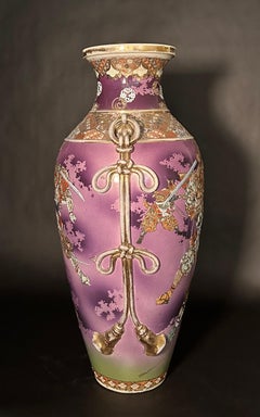 Large And Unusual Satsuma Vase With Samurai