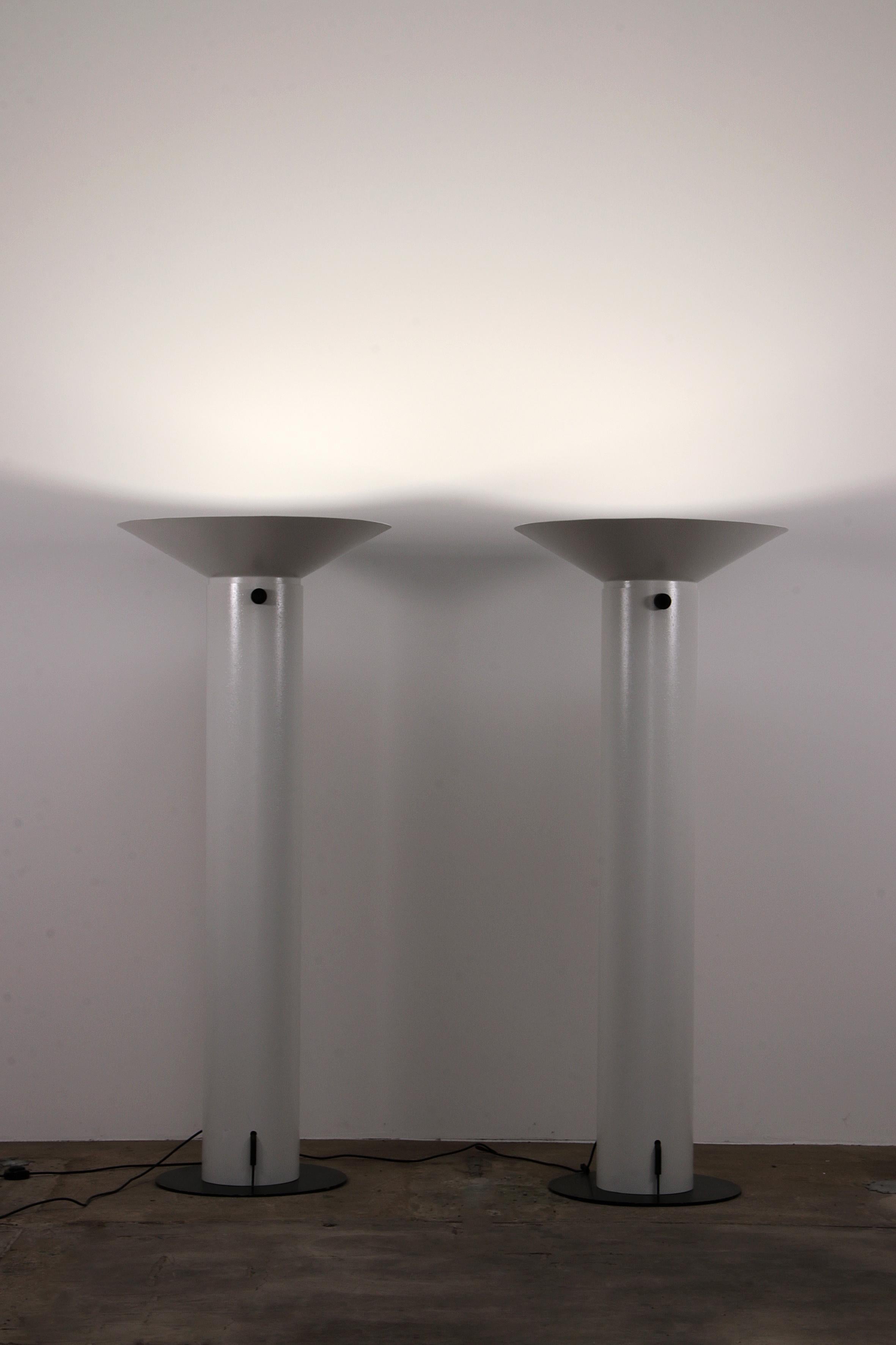 Italian Large and Very Rare Big White Floor Lamps by Elio Martinelli, 1960 Italy For Sale